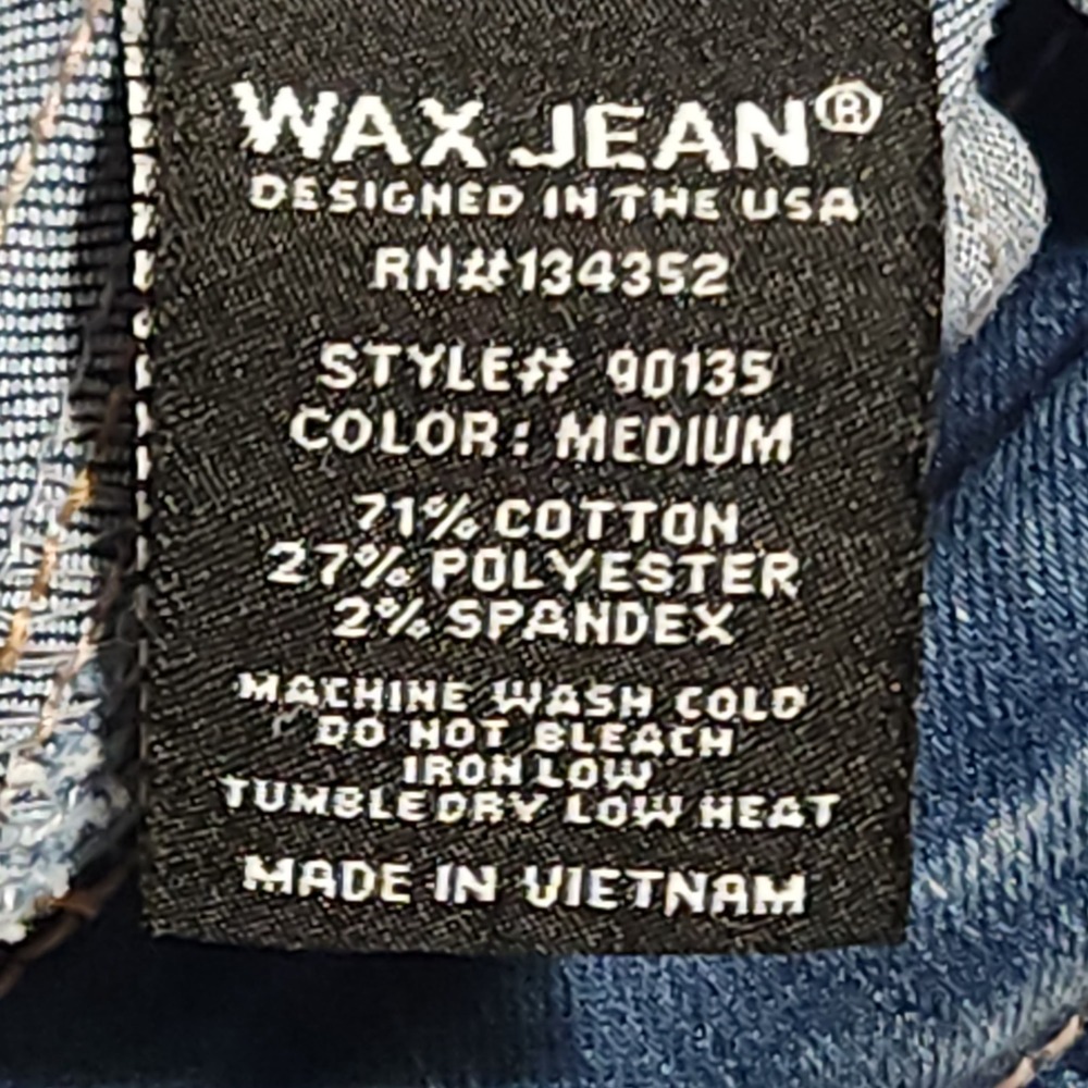 Wax Jeans Juniors 0 24x26.5 Low Rise Skinny Distressed Medium Wash - Picture 6 of 13